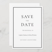 Einfache herkömmliche digitale Save the Date-Karte Einladung (Vorne/Hinten)