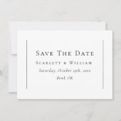 Einfache herkömmliche Mindestdecke für Hochzeiten Save The Date (Vorderseite)