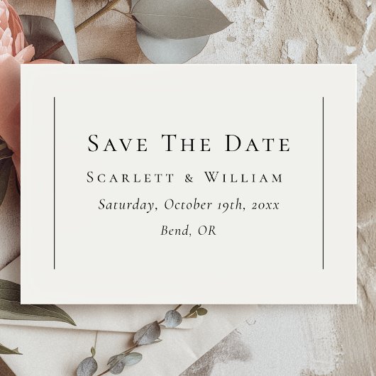 Einfache herkömmliche Mindestdecke für Hochzeiten Save The Date