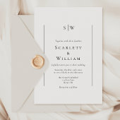 Einfache herkömmliche Minimal-Monogramm-Hochzeit Einladung