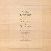 Einfache herkömmliche Minimal Wir sind Verlobt Acryleinladungen (Vorderseite)