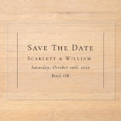 Einfache herkömmliche Minimale Hochzeit speichern  Acryleinladungen (Vorderseite)