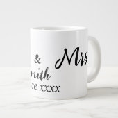 Einfache Herr und Frau Jumbo-Tasse (Vorderseite Rechts)