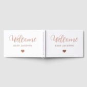 Einfache Herz Baby Dusche Willkommen Gästebuch (Voll)