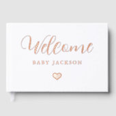 Einfache Herz Baby Dusche Willkommen Gästebuch (Vorderseite)