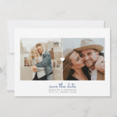 Einfache Herz-Diptych-Save the Date-Karte Save The Date (Vorderseite)