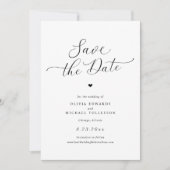 Einfache Herz Elegant Hochzeit Speichern Sie die D Save The Date (Vorderseite)
