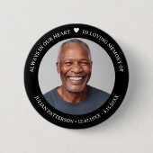 Einfache Herz-Foto-Beerdigung Memorial Keepake Button (Vorderseite)