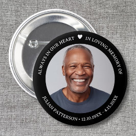 Einfache Herz-Foto-Beerdigung Memorial Keepake Button