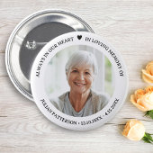 Einfache Herz-Foto-Beerdigung Memorial Keepake Button