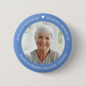 Einfache Herz-Foto-Beerdigung Memorial Keepake Button (Vorderseite)