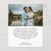 Einfache Herz Foto Hochzeit Dankeschön Karte (Rückseite)