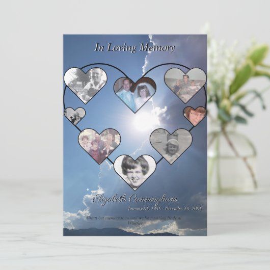 Einfache Herz-FotoCollage auf Sonnenuntergang Foto Programm (Stehend Vorderseite)