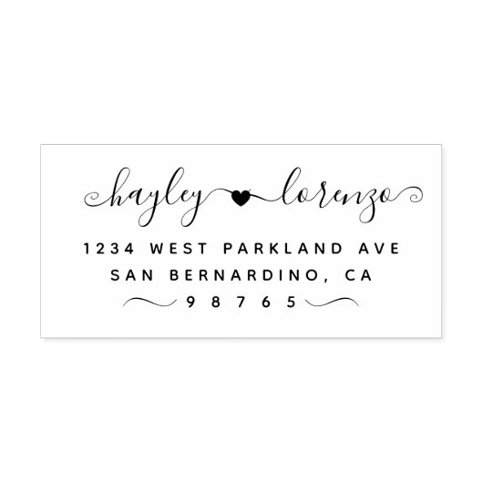 Einfache Herz-Handgeschriebene Hochzeitsstimmung R Gummistempel (Prägung)