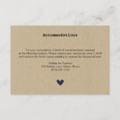 Einfache Herz-Hochzeitskarte Begleitkarte (Rückseite)