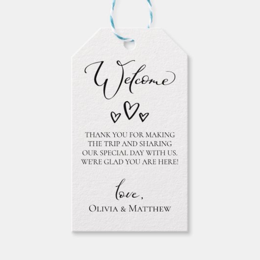 Einfache Herz-Hochzeitsnahrung Geschenkanhänger (Vorderseite)