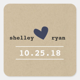 Einfache Herz-Hochzeitsticker Runder Aufkleber