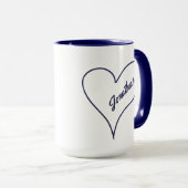 Einfache Herz-individuelle Name-Tasse Tasse (VorderseiteRechts)