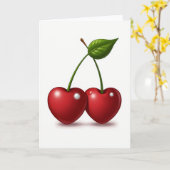 Einfache Herz Kirschen Karte (Gelbe Blume)