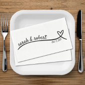 Einfache Herz-Leine-Hochzeit Serviette