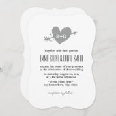 Einfache Herz-Liebe Hochzeitseinladungen Einladung (Vorne/Hinten)