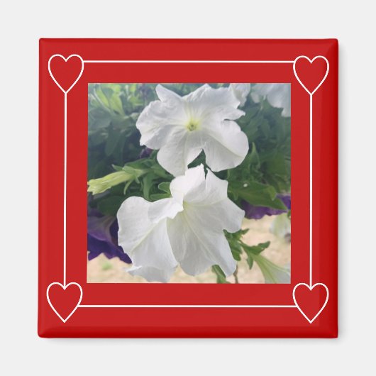 Einfache Herz Rahmen Foto Valentinstag hinzufügen Magnet (Vorne)