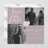 Einfache Herz-Rosa-FotoCollage (Vorne/Hinten)