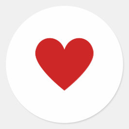 Einfache Herz Rot Moderne Liebe Minimal Chic Runder Aufkleber