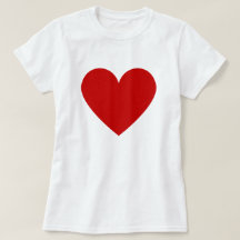 Einfache Herz Rot Weiße Moderne Liebe Damen T - Sh