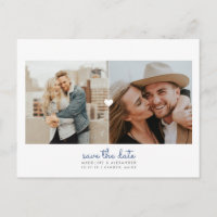 Einfache Herz-Save-the-Date-Postkarte
