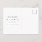 Einfache Herz-Save-the-Date-Postkarte Ankündigungspostkarte (Rückseite)