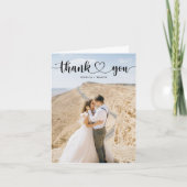 Einfache Herz-Script Hochzeit geklappt Dankeschön  Dankeskarte (Vorderseite)