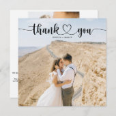 Einfache Herz-Script-Platz Hochzeit Vielen Dank Ka Dankeskarte (Vorne/Hinten)