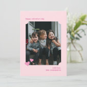 Einfache Herz-Ticket Rahmen Valentine Fotokarte Einladung (Stehend Vorderseite)