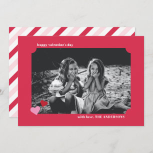 Einfache Herz-Ticket Rahmen Valentine Fotokarte Einladung