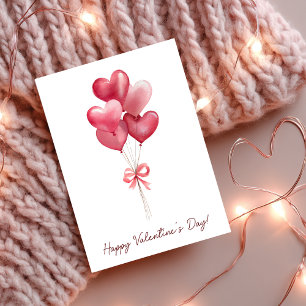 Einfache Herzballons Valentinstag Feiertagskarte