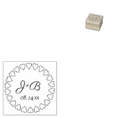 Einfache Herzen Elegantes Skript Mit Monogramm Hoc Gummistempel (Stempel)