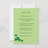 Einfache Herzen und Kleeblatt Grün laden ein Einladung (Vorderseite)