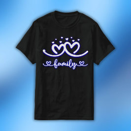 Einfache Herzfamilie in Blau | Männerwert T-Shirt