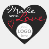 Einfache Herzform mit Liebe Logo-Vorlage Herz-Aufkleber (Vorderseite)