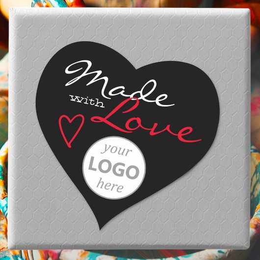 Einfache Herzform mit Liebe Logo-Vorlage Herz-Aufkleber