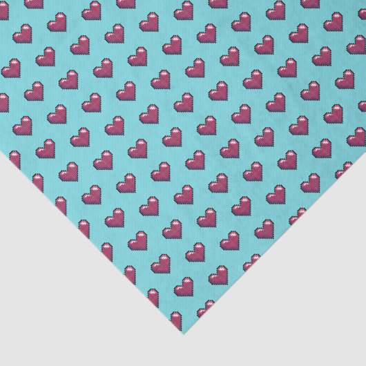 Einfache Herzform Red Pixel Art Muster Seidenpapier (Ausschnitt)