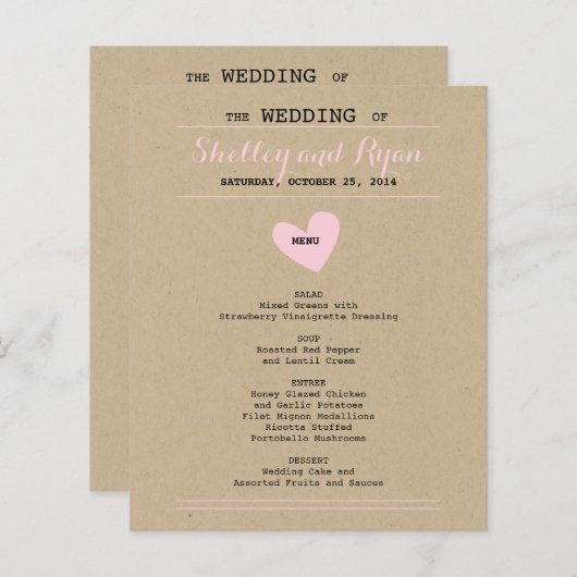 Einfache Herzkarte (Vorne/Hinten)