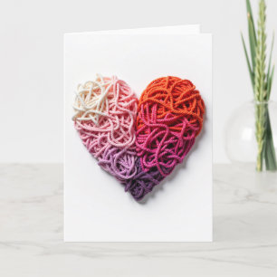 Einfache Herzkarte aus Garn Karte