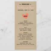 Einfache Herzkarte Menükarte (Rückseite)