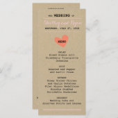 Einfache Herzkarte Menükarte (Vorne/Hinten)