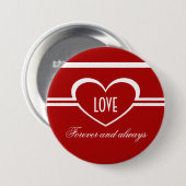 Einfache Herztaste, tiefrot Button (Vorne & Hinten)