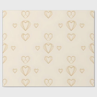 Einfache Herzumrisse arrangierte Verpackungspapier Geschenkpapier