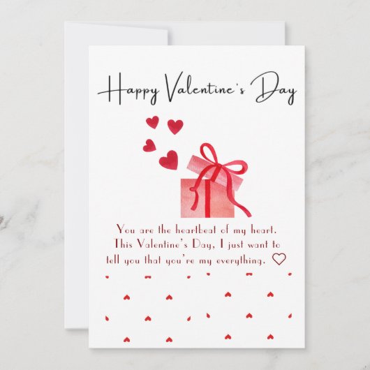 Einfache HerzValentinstag-Karte Feiertagskarte (Vorderseite)