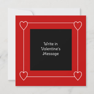 Einfache HerzValentinstag Nachricht zu Rot hinzufü Feiertagskarte